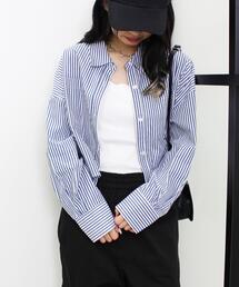 ストライプショートシャツ