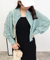 ストライプショートシャツ
