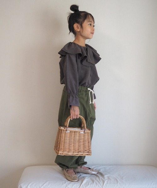 CIAOPANIC TYPY（チャオパニックティピー）の「ピーチ起毛フリルブラウス（シャツ/ブラウス・キッズ・アイボリー/チャコールグレー・XL/XXL/L/M/S）」の17枚目の写真