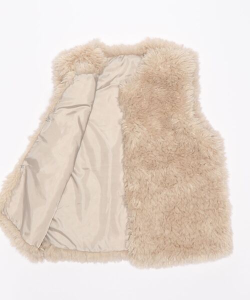 toucher du brise(トゥシェドブリーズ)の「エコファーベスト(ベスト・レディース・ベージュ/ピンク/ダークブラウン/オフホワイト・M)」の11枚目の写真