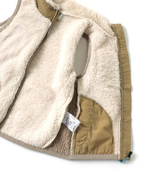 BREEZE（ブリーズ）の「ファーフリースベスト（ベスト・キッズ・チャコール/ピンク/アイボリー/レインボー・140/120/80/90/130/100/110）」の6枚目の写真