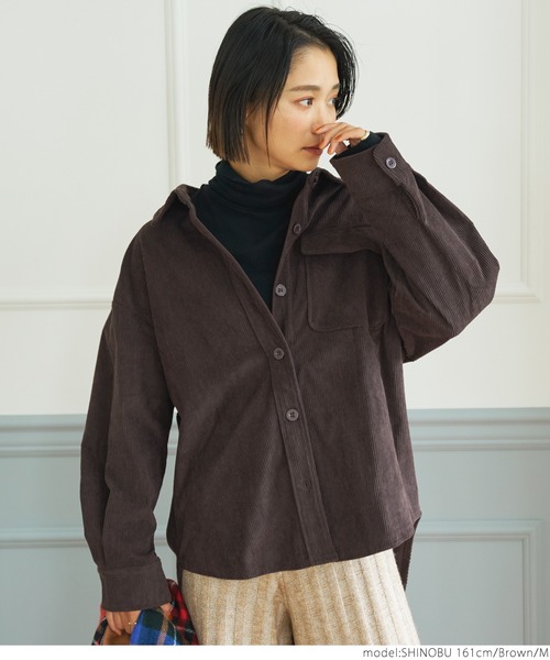 coca(coca)(コカ)の「コーデュロイシャツジャケット(その他アウター・レディース・ブラウン/ネイビー・M/L)」の10枚目の写真