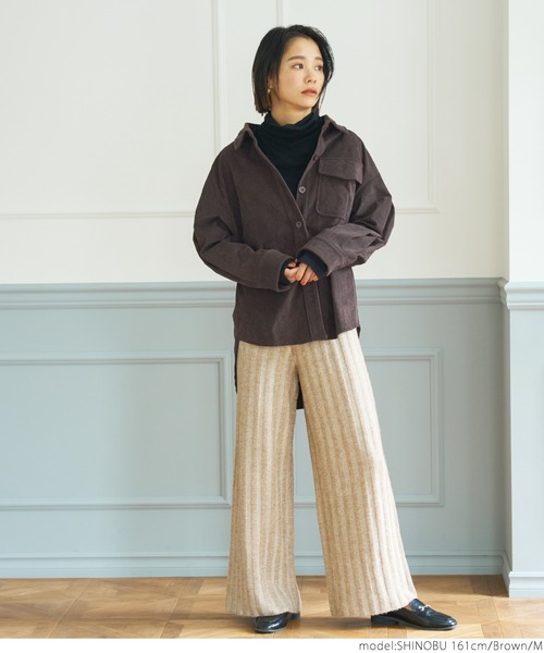 coca(coca)(コカ)の「コーデュロイシャツジャケット(その他アウター・レディース・ブラウン/ネイビー・M/L)」の3枚目の写真