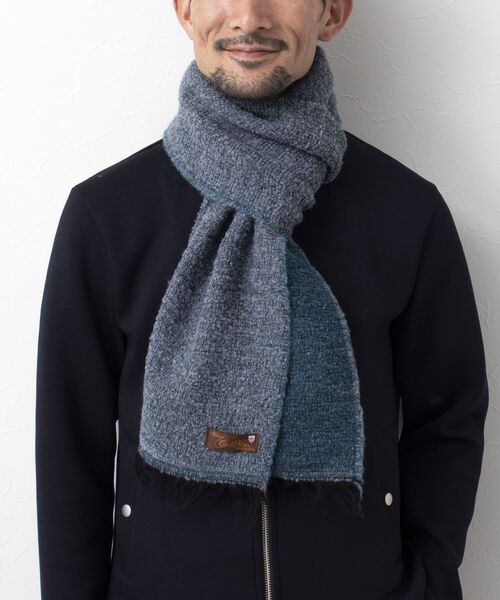 NOLLEY'S goodman（ノーリーズグッドマン）の「【Ca.Ma./カマ】別注 ブークレーストール ダブルフェイス（ストール/ショール・メンズ・グレー/オリーブ/グレイッシュブルー・FREE）」の21枚目の写真