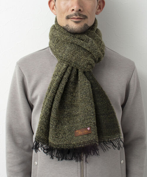 NOLLEY'S goodman（ノーリーズグッドマン）の「【Ca.Ma./カマ】別注 ブークレーストール ダブルフェイス（ストール/ショール・メンズ・グレー/オリーブ/グレイッシュブルー・FREE）」の5枚目の写真