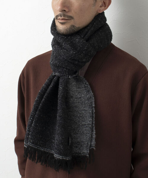 NOLLEY'S goodman（ノーリーズグッドマン）の「【Ca.Ma./カマ】別注 ブークレーストール ダブルフェイス（ストール/ショール・メンズ・グレー/オリーブ/グレイッシュブルー・FREE）」の18枚目の写真