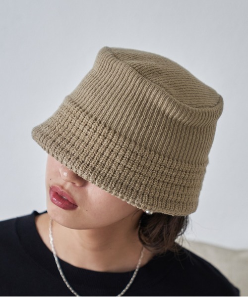 VACANCY（ヴァカンシー）の「バケットニットハット（ハット・レディース・ブラック/ベージュ・FREE）」の5枚目の写真