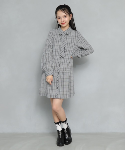 PINKHUNT(ピンクハント)の「PINKHUNT ネクタイ付きワンピース 7543K(ワンピース・キッズ・ベージュ/ブラック・160cm/140cm/130cm/150cm/120cm)」の9枚目の写真