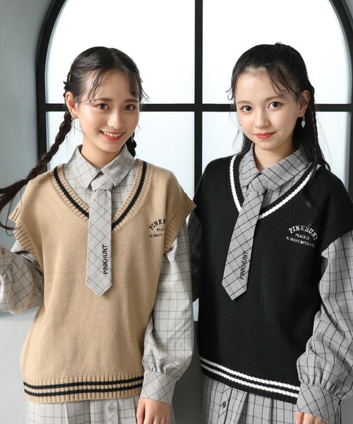 PINKHUNT(ピンクハント)の「PINKHUNT ネクタイ付きワンピース 7543K(ワンピース・キッズ・ベージュ/ブラック・160cm/140cm/130cm/150cm/120cm)」の22枚目の写真
