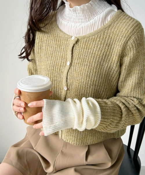 CLEA(クレア)の「カラーロング丈リブニットウォーマー(アームカバー・レディース・ホワイト/ブラック/ブラウン/レッド/ブルー/モカ/グリーン系その他・FREE)」の14枚目の写真