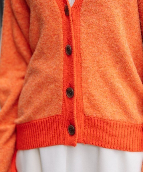 Munich（ミューニック）の「Munich（ミューニック）ブラッシュヤーン×メリノウールカーディガン/MN222K26（カーディガン/ボレロ・レディース・ベージュ/オレンジ・F）」の8枚目の写真