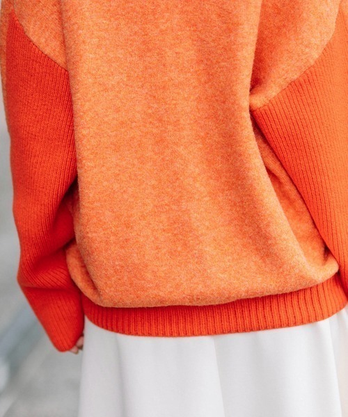Munich（ミューニック）の「Munich（ミューニック）ブラッシュヤーン×メリノウールカーディガン/MN222K26（カーディガン/ボレロ・レディース・ベージュ/オレンジ・F）」の11枚目の写真