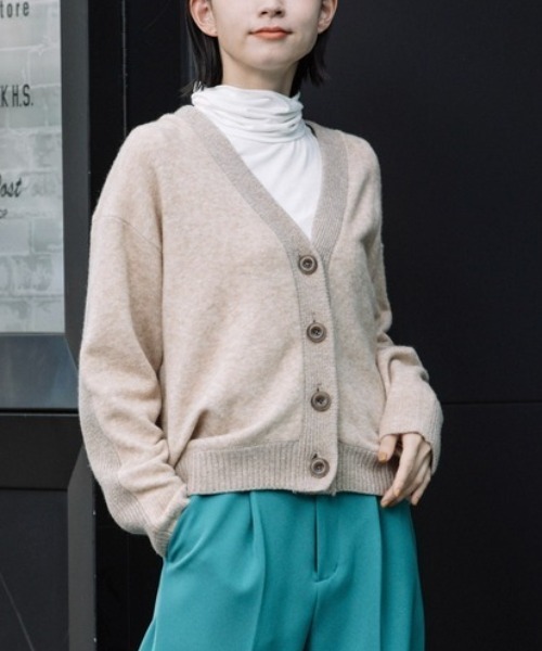 Munich（ミューニック）の「Munich（ミューニック）ブラッシュヤーン×メリノウールカーディガン/MN222K26（カーディガン/ボレロ・レディース・ベージュ/オレンジ・F）」の13枚目の写真