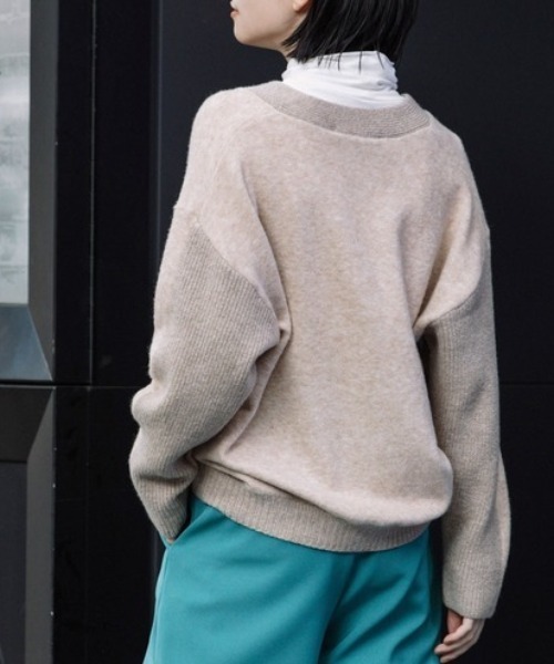 Munich（ミューニック）の「Munich（ミューニック）ブラッシュヤーン×メリノウールカーディガン/MN222K26（カーディガン/ボレロ・レディース・ベージュ/オレンジ・F）」の14枚目の写真