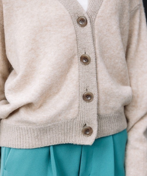 Munich（ミューニック）の「Munich（ミューニック）ブラッシュヤーン×メリノウールカーディガン/MN222K26（カーディガン/ボレロ・レディース・ベージュ/オレンジ・F）」の16枚目の写真