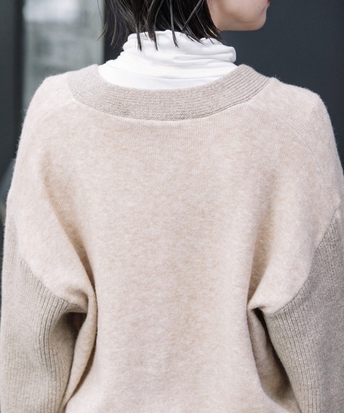 Munich（ミューニック）の「Munich（ミューニック）ブラッシュヤーン×メリノウールカーディガン/MN222K26（カーディガン/ボレロ・レディース・ベージュ/オレンジ・F）」の18枚目の写真