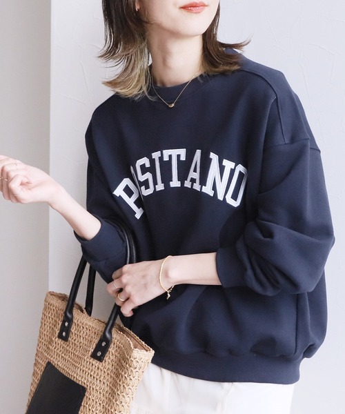 reca（レカ）の「スウェットアーチロゴトレーナー（スウェット・レディース・ブラウン/オートミール/ネイビー・FREE）」の3枚目の写真