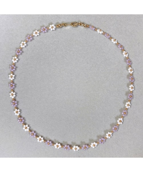 tone（トーン）の「【belleneige】フラワービーズネックレス(MA)（ネックレス・レディース・ブルー/パープル/ホワイト・FREE）」の3枚目の写真