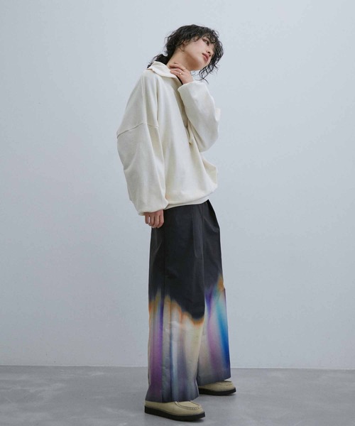 ADAM ET ROPÉ　色　 オフホワイト ハーフジップ　パーカー　 サイズF Americana for SALON】別注ショートハイネックハーフジップ