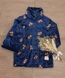 ふわもこ（フワモコ）の「【ふわもこプレミアム】テディベア柄2WAYネックシャツパジャマセット（ルームウェア/パジャマ）」