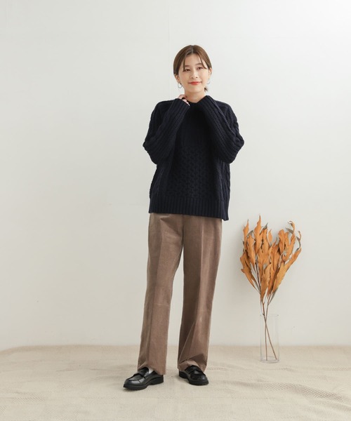 URBAN RESEARCH DOORS（アーバンリサーチドアーズ）の「ケーブルクルーネックニット（ニット/セーター・レディース・オフホワイト/ネイビー・MEDIUM）」の20枚目の写真