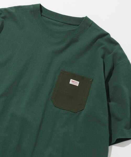 SMITH'S（スミス）の「SMITH'S（スミス）別注ポケットTシャツ（WEB限定カラー）（Tシャツ/カットソー・メンズ・ダークグリーン/ダークグレー/ホワイト/ネイビー・M/S/L/XL）」の3枚目の写真