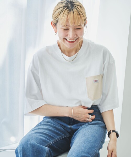 SMITH'S（スミス）の「SMITH'S（スミス）別注ポケットTシャツ（WEB限定カラー）（Tシャツ/カットソー・メンズ・ダークグリーン/ダークグレー/ホワイト/ネイビー・M/S/L/XL）」の13枚目の写真