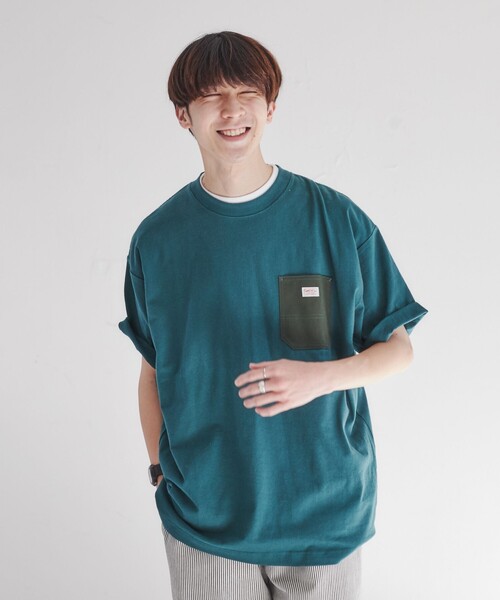 SMITH'S（スミス）の「SMITH'S（スミス）別注ポケットTシャツ（WEB限定カラー）（Tシャツ/カットソー・メンズ・ダークグリーン/ダークグレー/ホワイト/ネイビー・M/S/L/XL）」の6枚目の写真