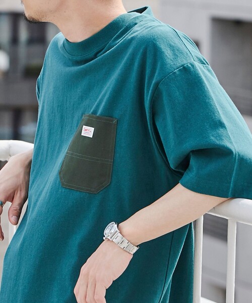 SMITH'S（スミス）の「SMITH'S（スミス）別注ポケットTシャツ（WEB限定カラー）（Tシャツ/カットソー・メンズ・ダークグリーン/ダークグレー/ホワイト/ネイビー・M/S/L/XL）」の5枚目の写真