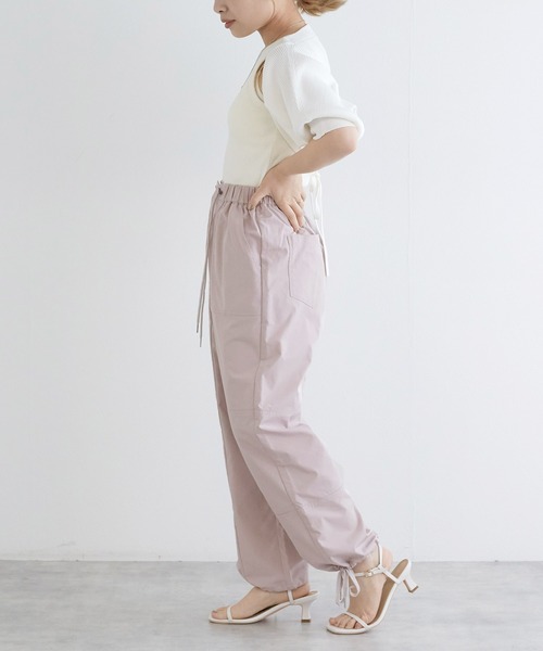 w closet（ダブルクローゼット）の「裾リボンカーゴパンツ（カーゴパンツ・レディース・ピンク/カーキ/ブラック/オフホワイト・FREE）」の9枚目の写真