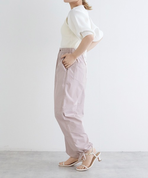 w closet（ダブルクローゼット）の「裾リボンカーゴパンツ（カーゴパンツ・レディース・ピンク/カーキ/ブラック/オフホワイト・FREE）」の12枚目の写真