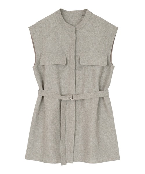 UR'S（ユアーズ）の「リネンライクノースリーブトップス（タンクトップ・レディース・グリーン系その他/サンドベージュ/ブラック/アイボリー/ブルー系その他/ダークグレー/ダークブラウン・S/M/L）」の10枚目の写真