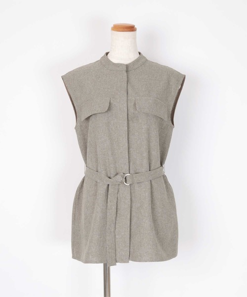 UR'S（ユアーズ）の「リネンライクノースリーブトップス（タンクトップ・レディース・グリーン系その他/サンドベージュ/ブラック/アイボリー/ブルー系その他/ダークグレー/ダークブラウン・S/M/L）」の15枚目の写真