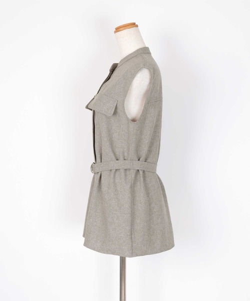 UR'S（ユアーズ）の「リネンライクノースリーブトップス（タンクトップ・レディース・グリーン系その他/サンドベージュ/ブラック/アイボリー/ブルー系その他/ダークグレー/ダークブラウン・S/M/L）」の16枚目の写真