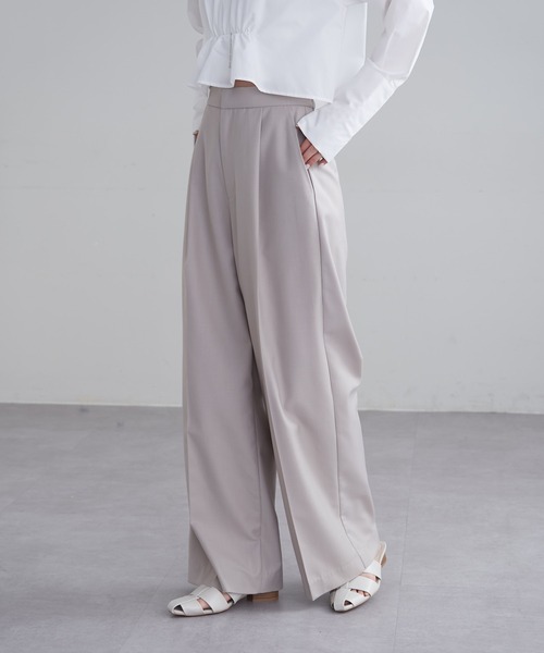mline（エムライン）の「【2サイズ展開】[mline]セットアップスラックスパンツ（スラックス・レディース・ベージュ/ネイビー/グレー・1/2）」の8枚目の写真