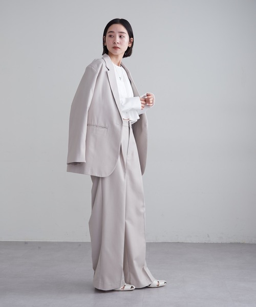mline（エムライン）の「【2サイズ展開】[mline]セットアップスラックスパンツ（スラックス・レディース・ベージュ/ネイビー/グレー・1/2）」の12枚目の写真
