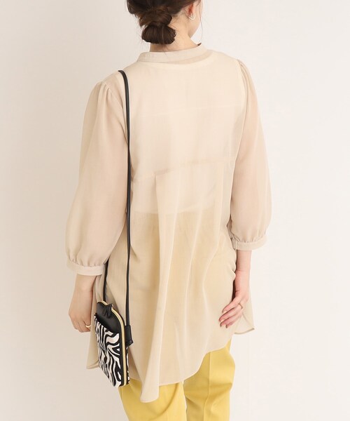 DRESKIP（ドレスキップ）の「◆お袖のボリュームが可愛い！キーネック七分袖ブラウス（チュニック・レディース・ベージュ/レモンイエロー/ネイビー・04/02/03）」の13枚目の写真