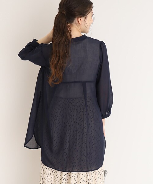 DRESKIP（ドレスキップ）の「◆お袖のボリュームが可愛い！キーネック七分袖ブラウス（チュニック・レディース・ベージュ/レモンイエロー/ネイビー・04/02/03）」の20枚目の写真