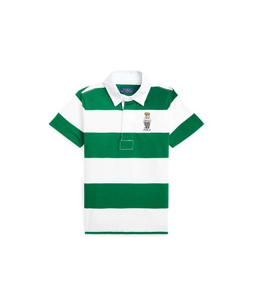 Polo ベア ストライプド コットン ラグビー シャツ