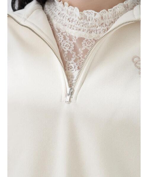 earth music&ecology（アースミュージックアンドエコロジー）の「ハーフZIPウラケプルオーバー（Tシャツ/カットソー・レディース・ブラック/アイボリー/オートミール/ピンクベージュ・FREE）」の6枚目の写真