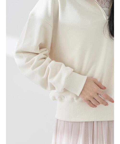 earth music&ecology（アースミュージックアンドエコロジー）の「ハーフZIPウラケプルオーバー（Tシャツ/カットソー・レディース・ブラック/アイボリー/オートミール/ピンクベージュ・FREE）」の9枚目の写真