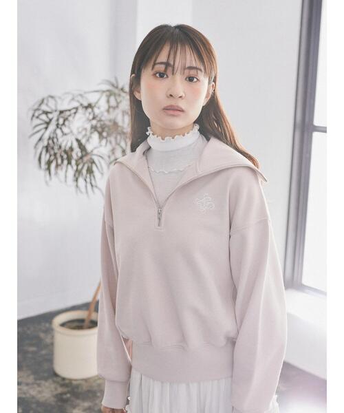 earth music&ecology（アースミュージックアンドエコロジー）の「ハーフZIPウラケプルオーバー（Tシャツ/カットソー・レディース・ブラック/アイボリー/オートミール/ピンクベージュ・FREE）」の11枚目の写真