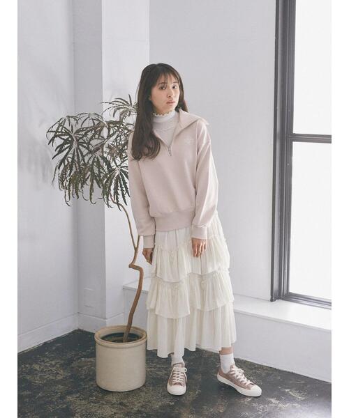 earth music&ecology（アースミュージックアンドエコロジー）の「ハーフZIPウラケプルオーバー（Tシャツ/カットソー・レディース・ブラック/アイボリー/オートミール/ピンクベージュ・FREE）」の12枚目の写真