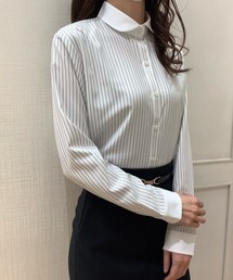 TOKYO SHIRTS | COFREX クレリックラウンド衿 長袖ブラウス(ビジネスシャツ)