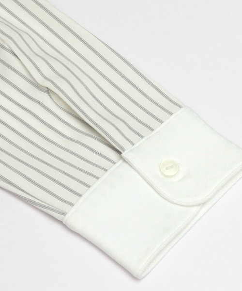 TOKYO SHIRTS（トウキョウシャツ）の「COFREX クレリックラウンド衿 長袖ブラウス（ビジネスシャツ・レディース・ライトグレー・S/M/L/LL）」の4枚目の写真