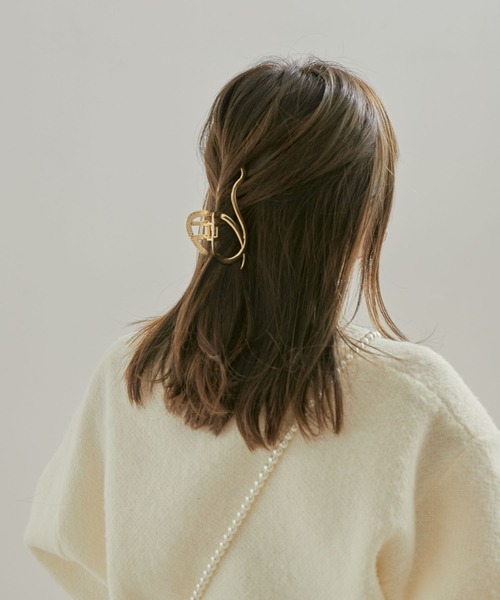 VIS（ビス）の「ウェービーラインメタルバンス（バレッタ/ヘアクリップ・レディース・シルバー/ゴールド・FREE）」の8枚目の写真