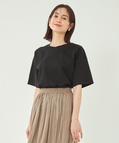 green label relaxing（グリーンレーベルリラクシング）の「オーバーサイズ Tシャツ -抗菌防臭・制菌-（Tシャツ/カットソー・レディース・ブラック/ホワイト/ライトブルー・FREE）」の3枚目の写真