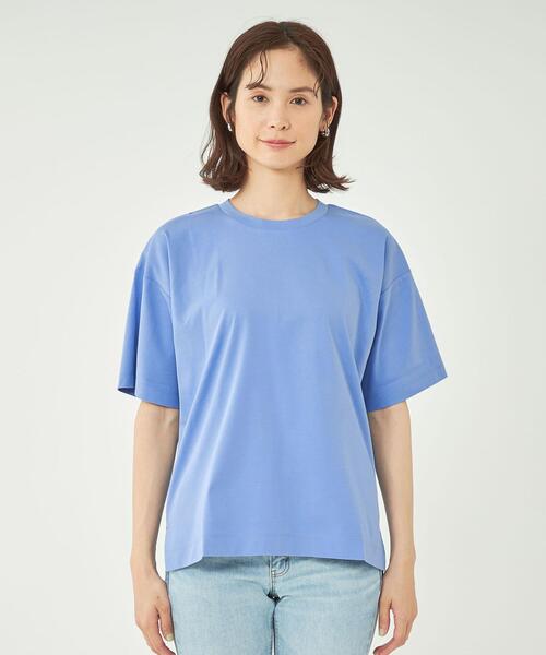 green label relaxing（グリーンレーベルリラクシング）の「オーバーサイズ Tシャツ -抗菌防臭・制菌-（Tシャツ/カットソー・レディース・ブラック/ホワイト/ライトブルー・FREE）」の15枚目の写真