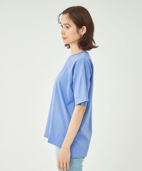 green label relaxing（グリーンレーベルリラクシング）の「オーバーサイズ Tシャツ -抗菌防臭・制菌-（Tシャツ/カットソー・レディース・ブラック/ホワイト/ライトブルー・FREE）」の12枚目の写真