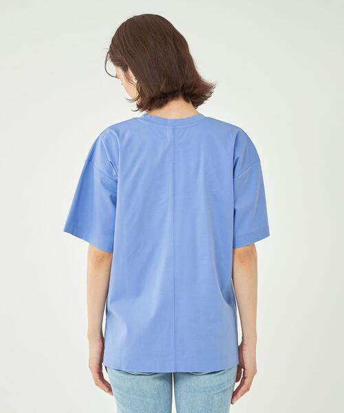 green label relaxing（グリーンレーベルリラクシング）の「オーバーサイズ Tシャツ -抗菌防臭・制菌-（Tシャツ/カットソー・レディース・ブラック/ホワイト/ライトブルー・FREE）」の9枚目の写真